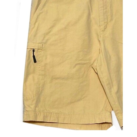 Columbia Cargo Shorts Men 36 Yellow  Cotton Comfort Regular Fit Flat Front - Picture 4 of 7